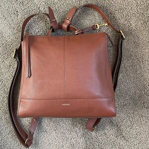 Fossil Elina Leather Convertible Backpack Purse